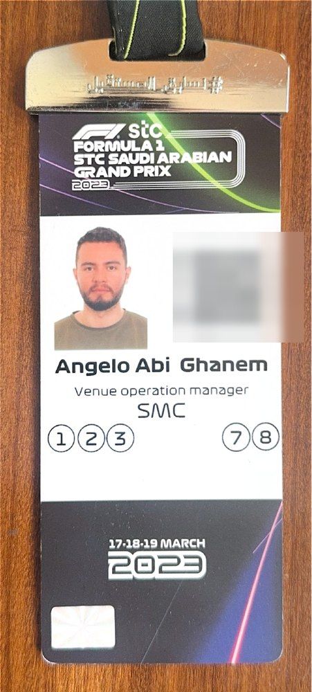 Formula 1 Saudi Arabian Grand Prix 2023 accreditation