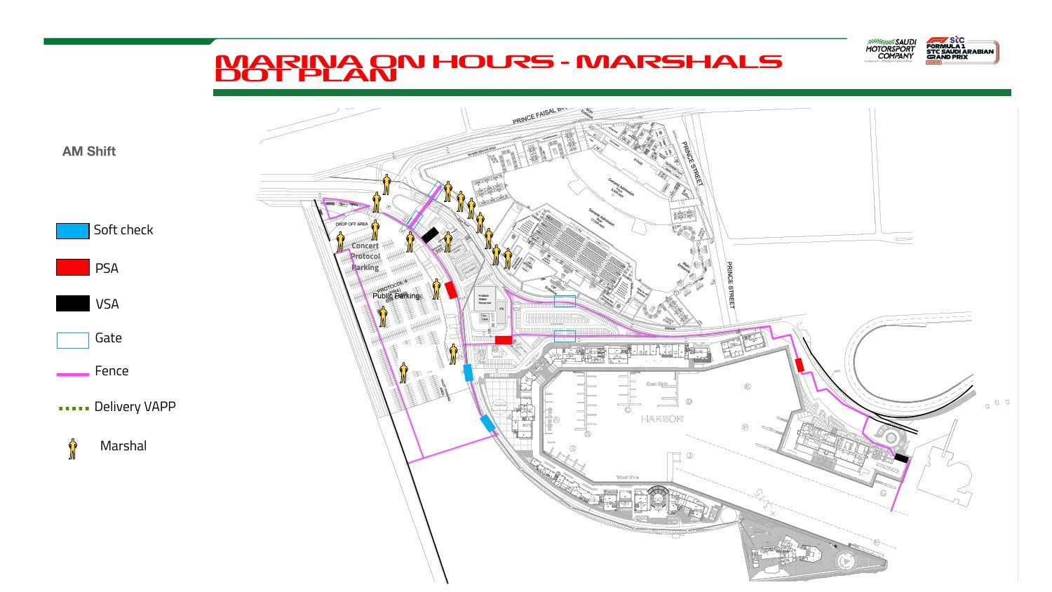 Marshals dot plan · AM shift