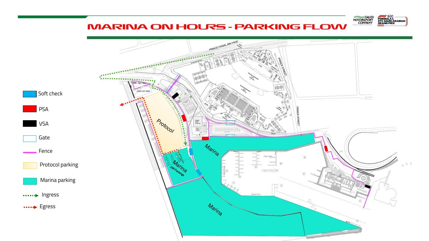 Parking flow · on-hours ingress and egress