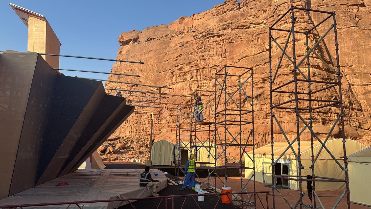 Mountain Village · bouldering wall build