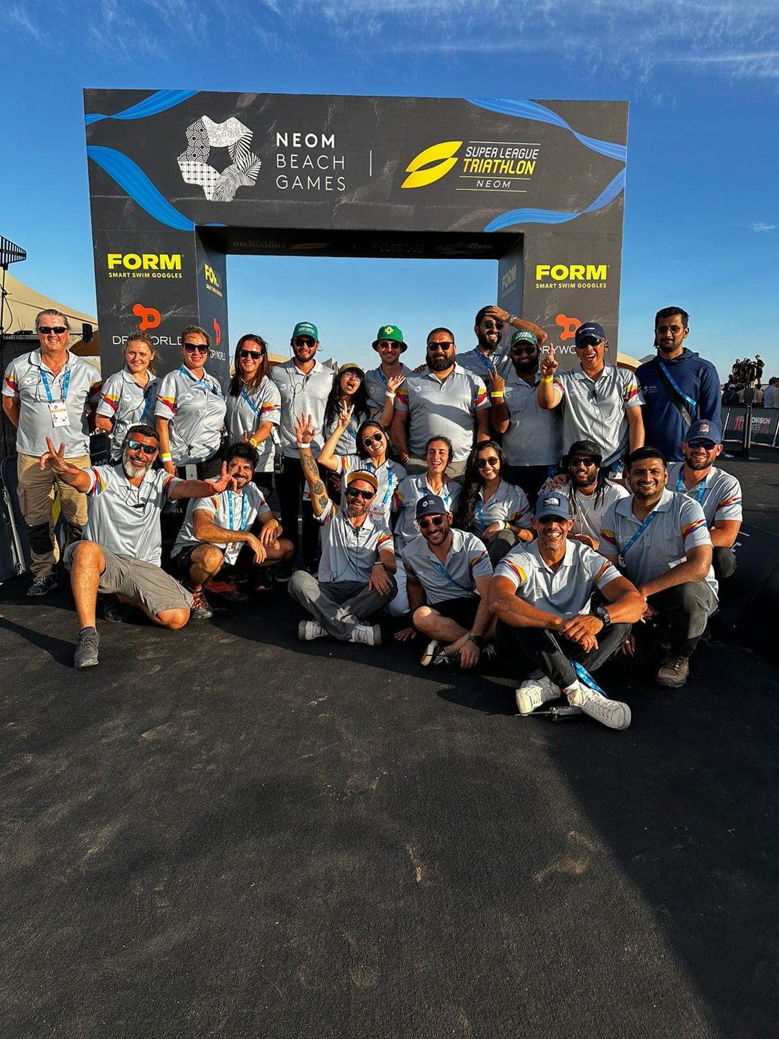 2023 · Super League Triathlon team at the finish arch