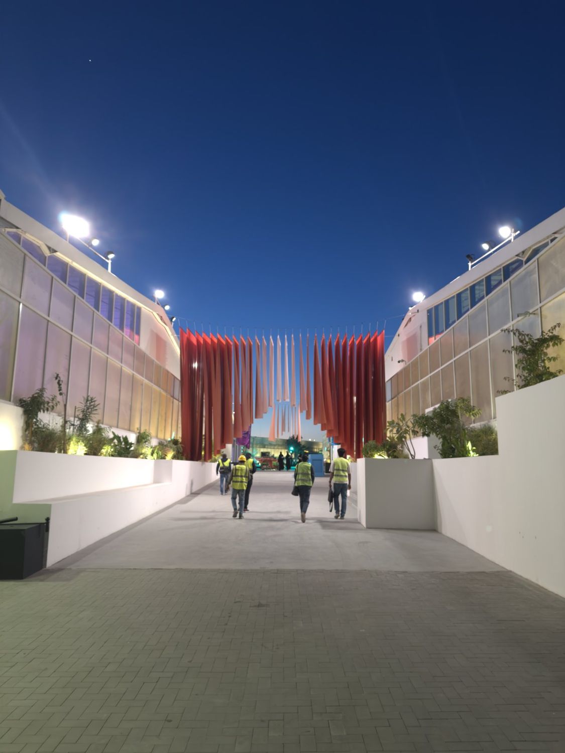 Walkway at night