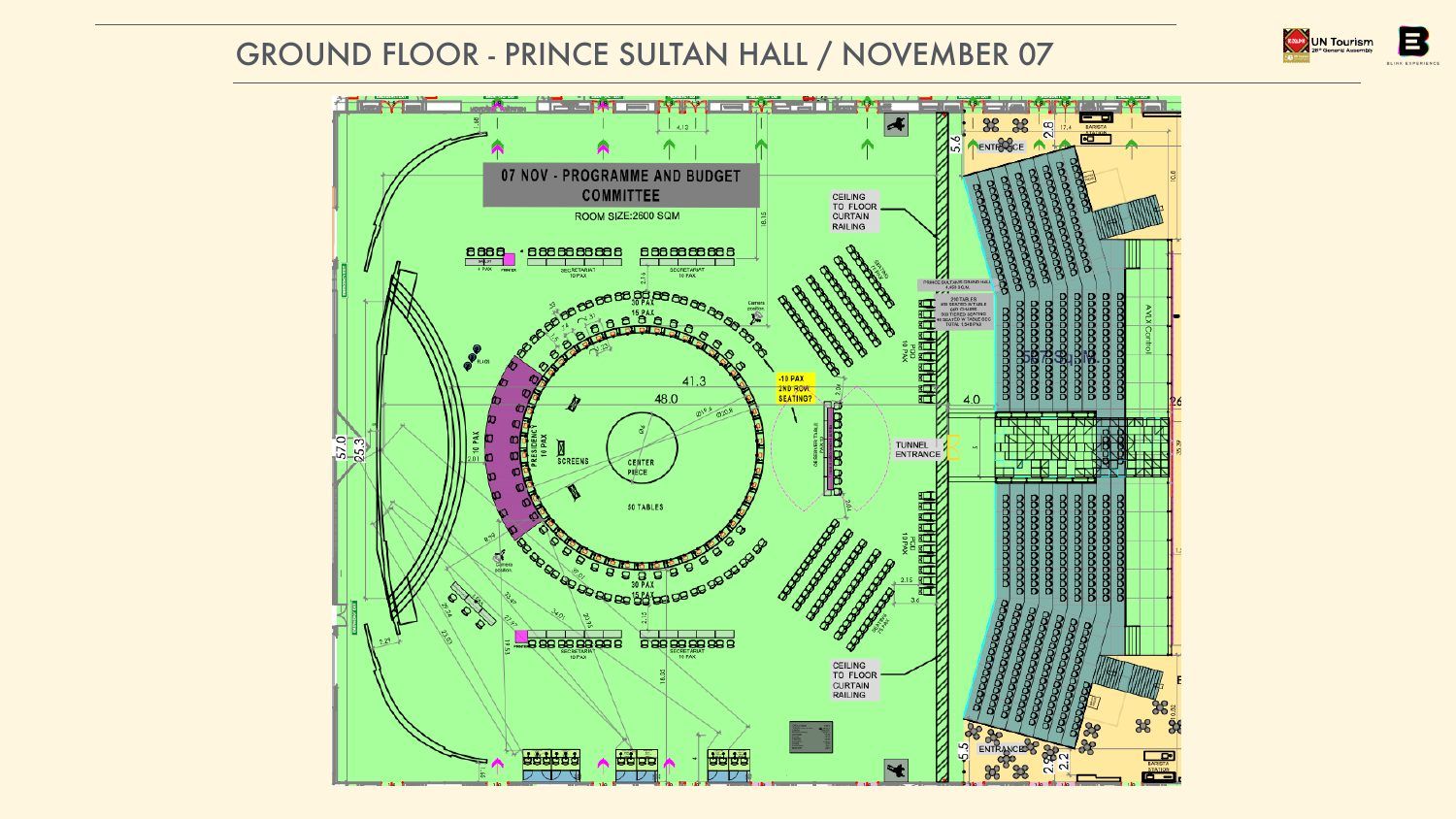 Plan · Executive Council round-table layout